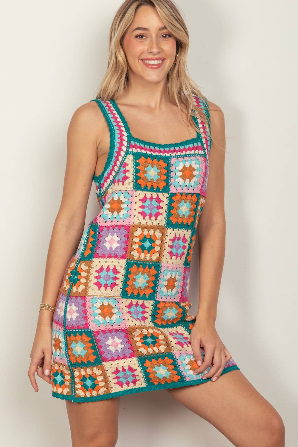 crochet patch dress Gala Crochet Patch Dress