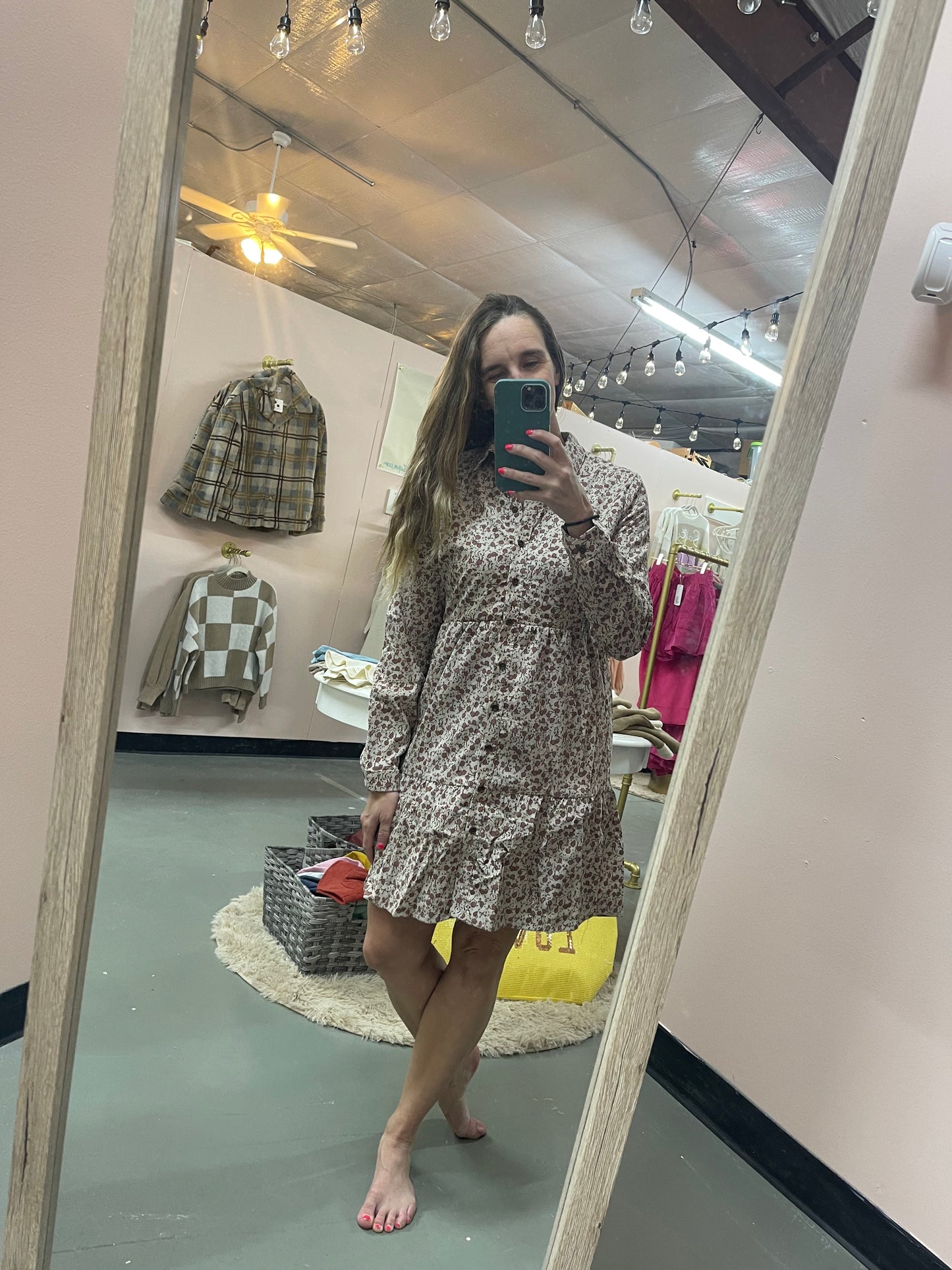 Corduroy flower dress