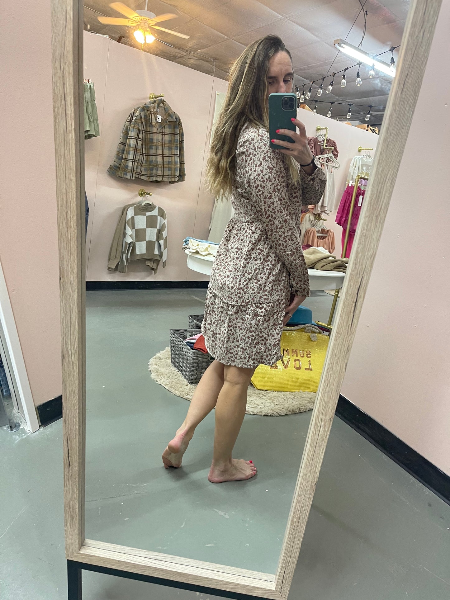 Corduroy flower dress