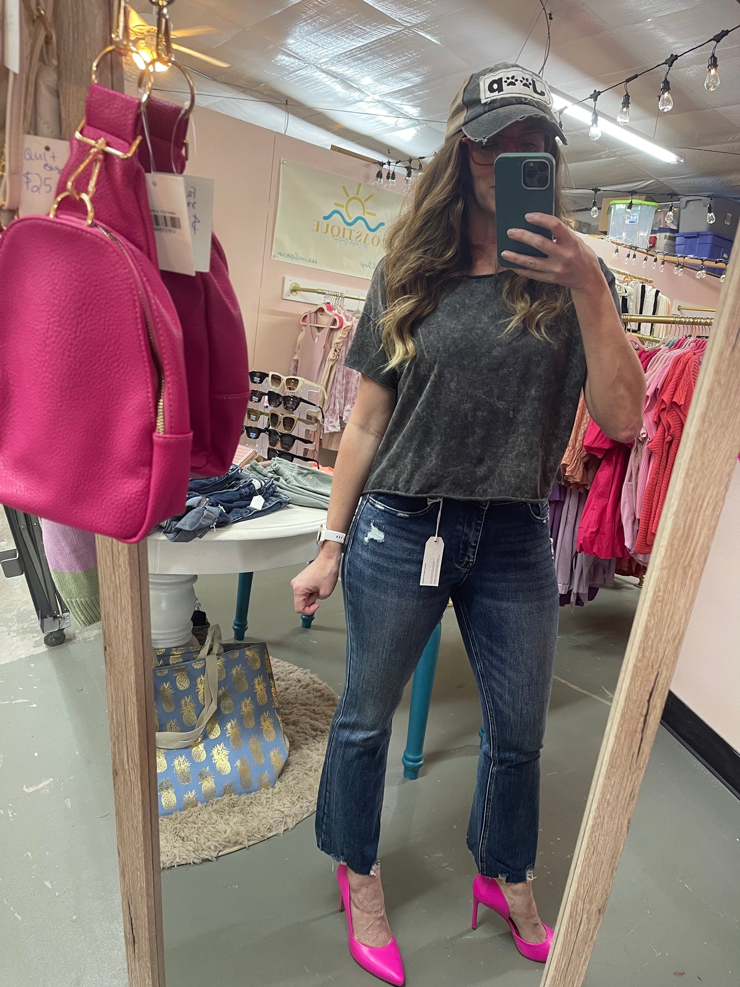 Petra Crop- Dark Denim