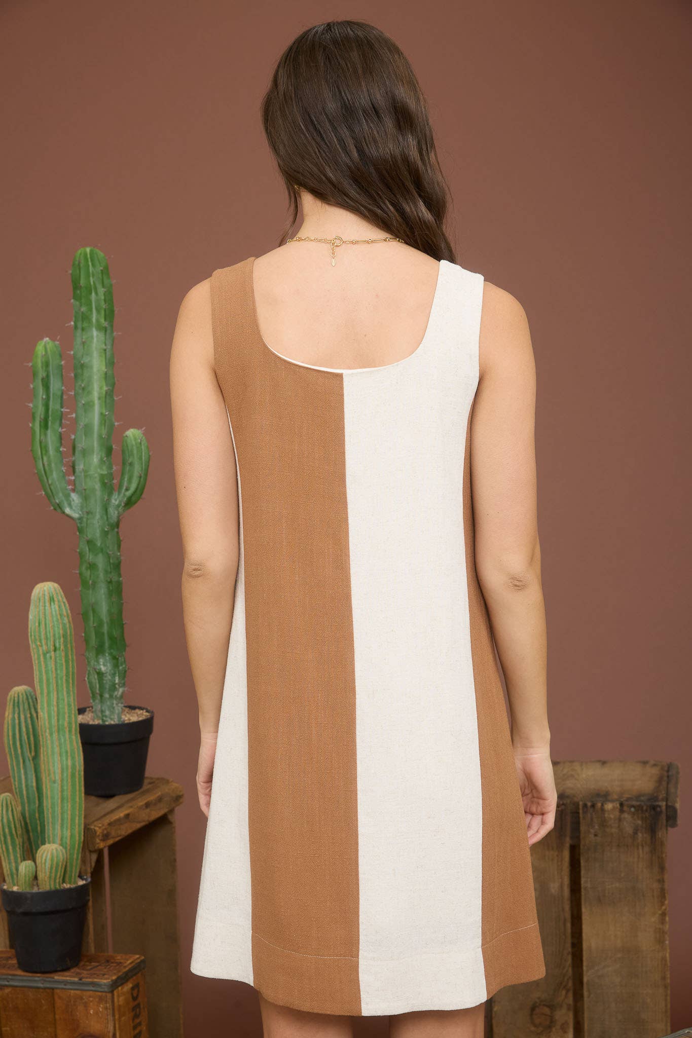 STRIPE LINEN DRESS