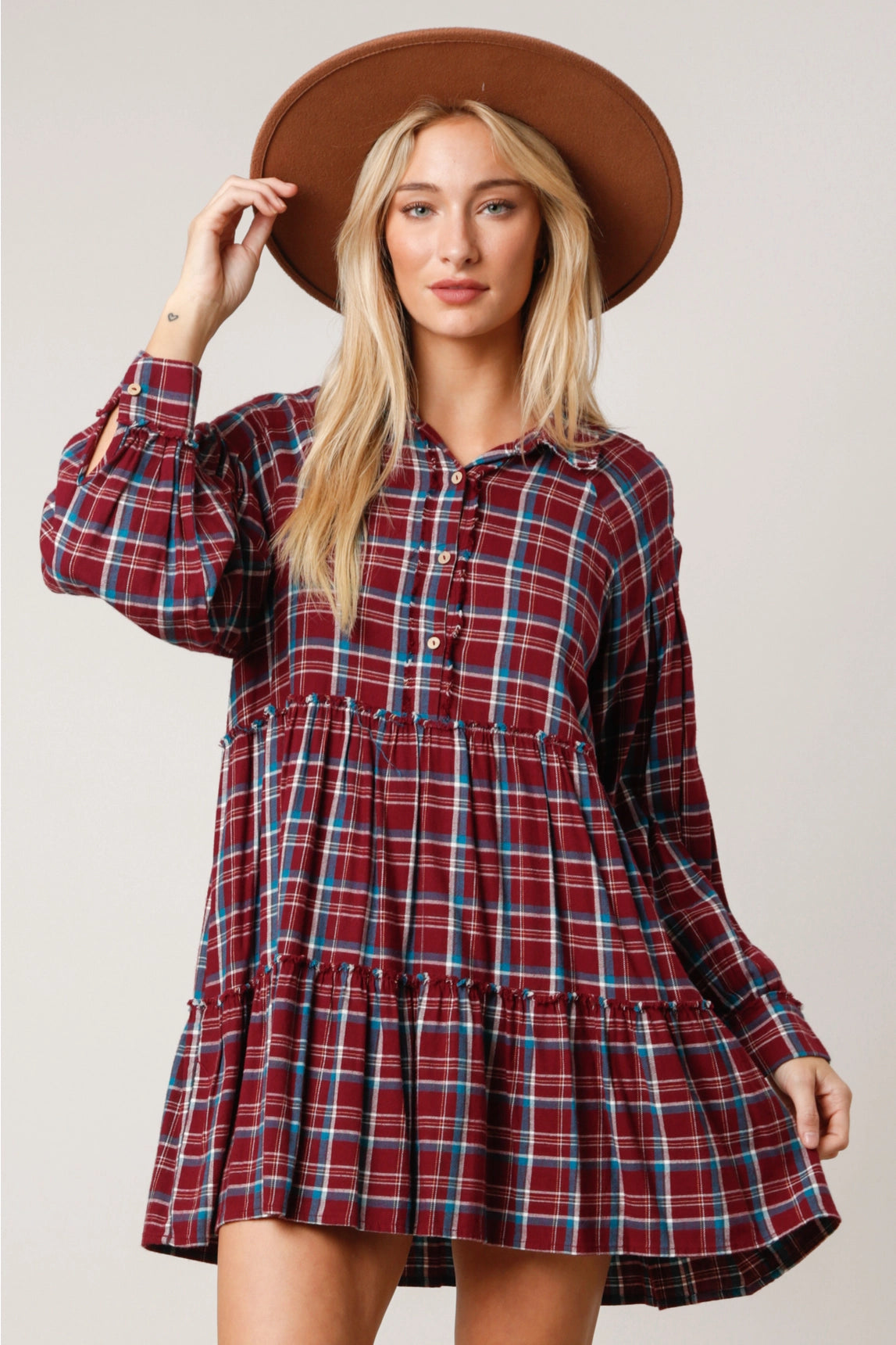 Plaid Babydoll Dress