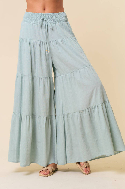 Seafoam Tier Bell Pants