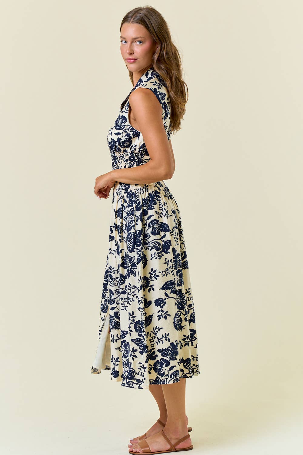 PAISLEY ZIP MIDI DRESS