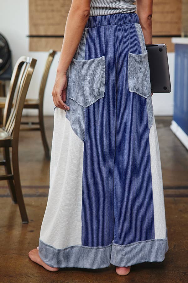 Block Wide Legs Pants