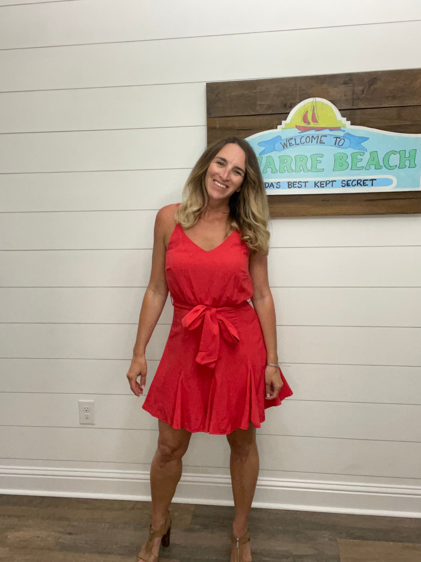Red Linen Dress