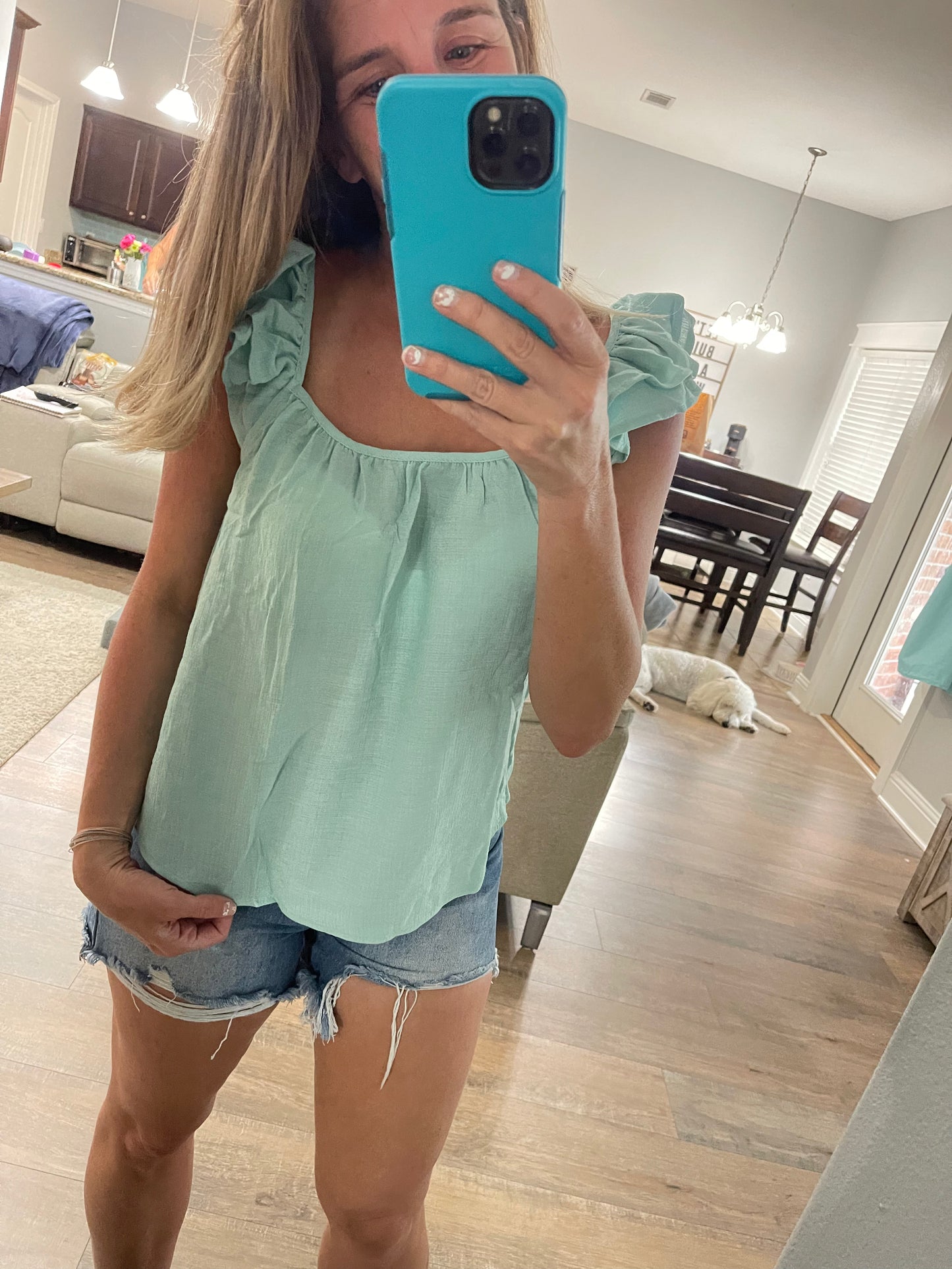 Ruffle Shoulder Top
