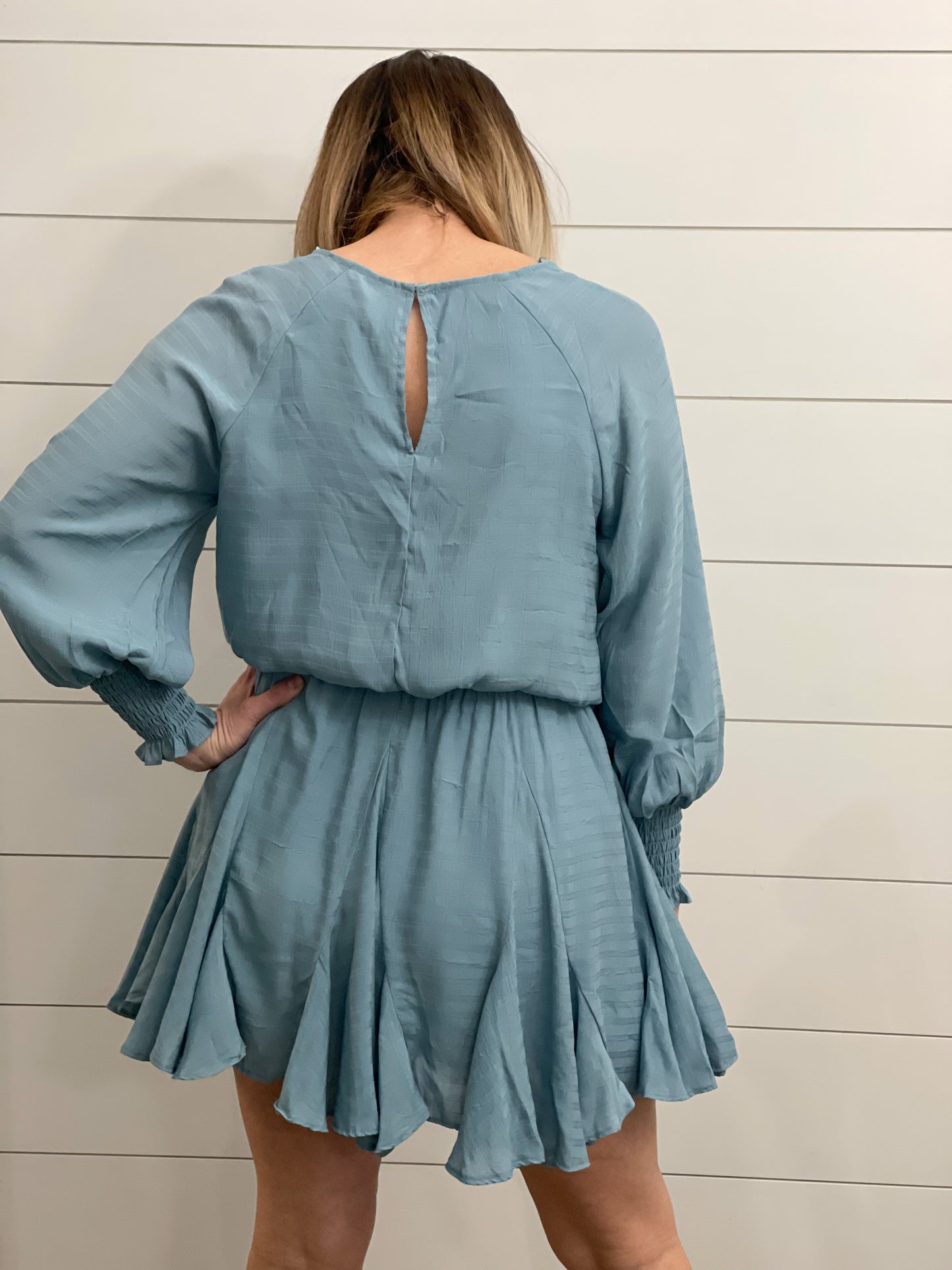 Sea Breeze Romper Dress - Misty Blue