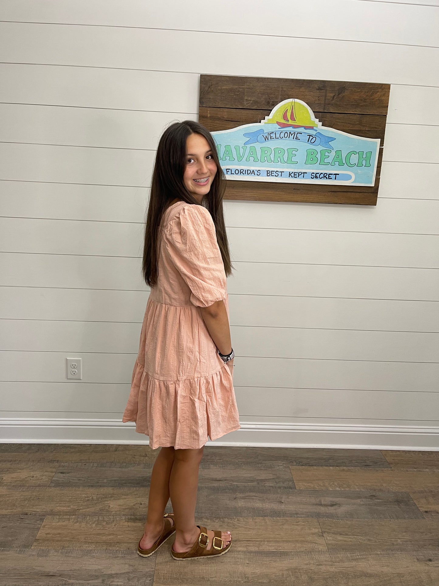 Pink Square Neck Dress