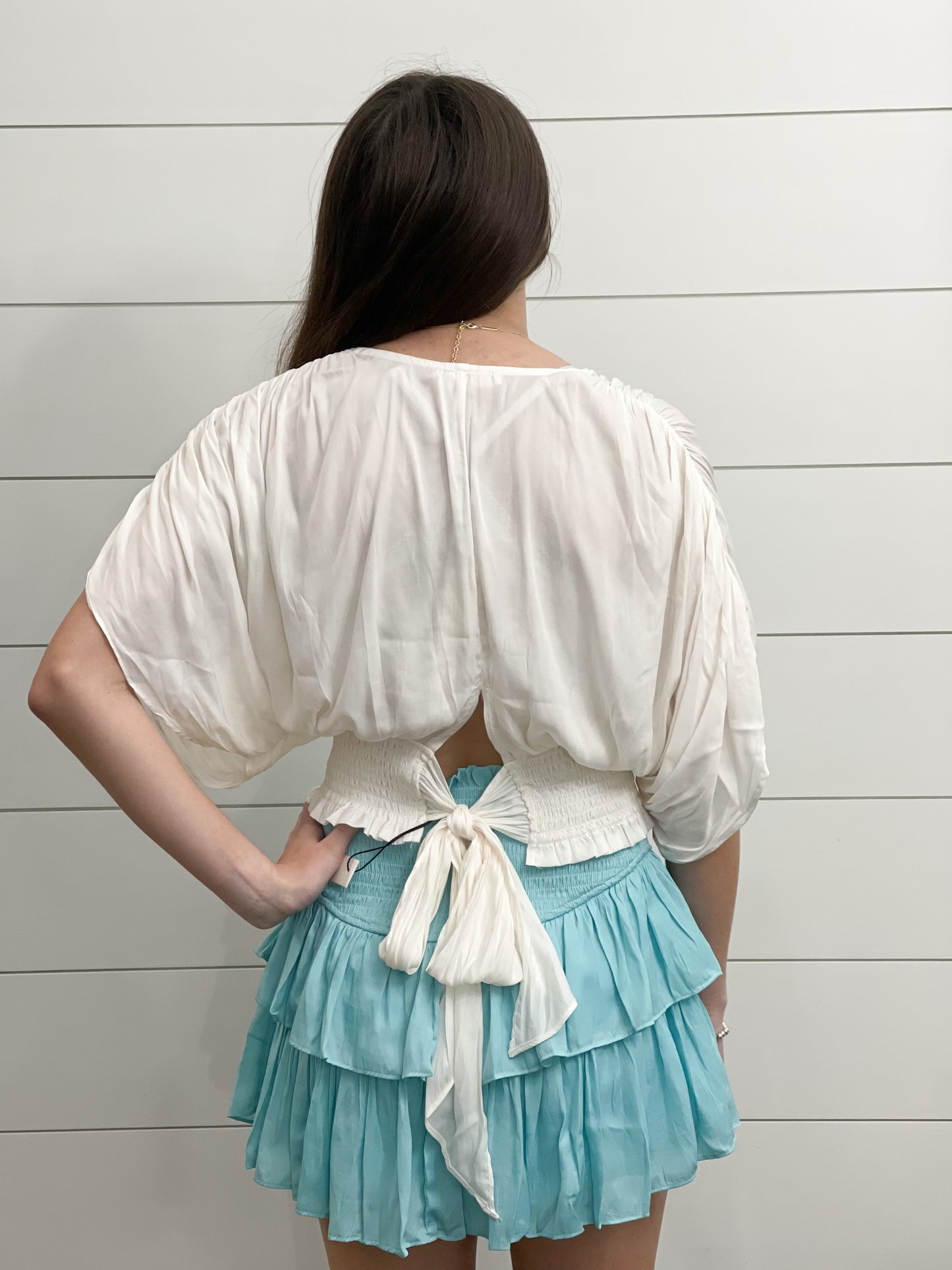 Beach Babe Ruffle Skirt - Milky Blue