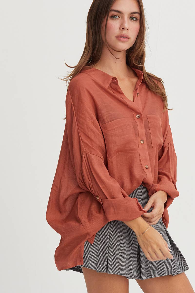 Sheer Button up Top