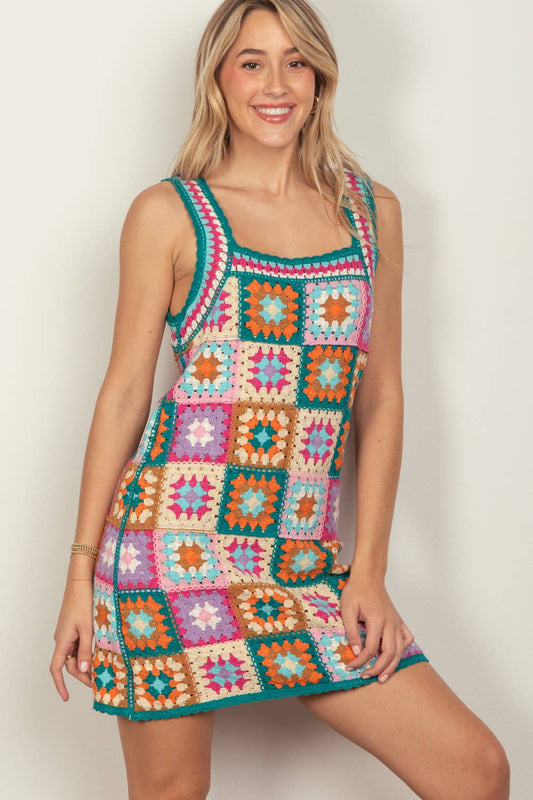 Patch Crochet Dress