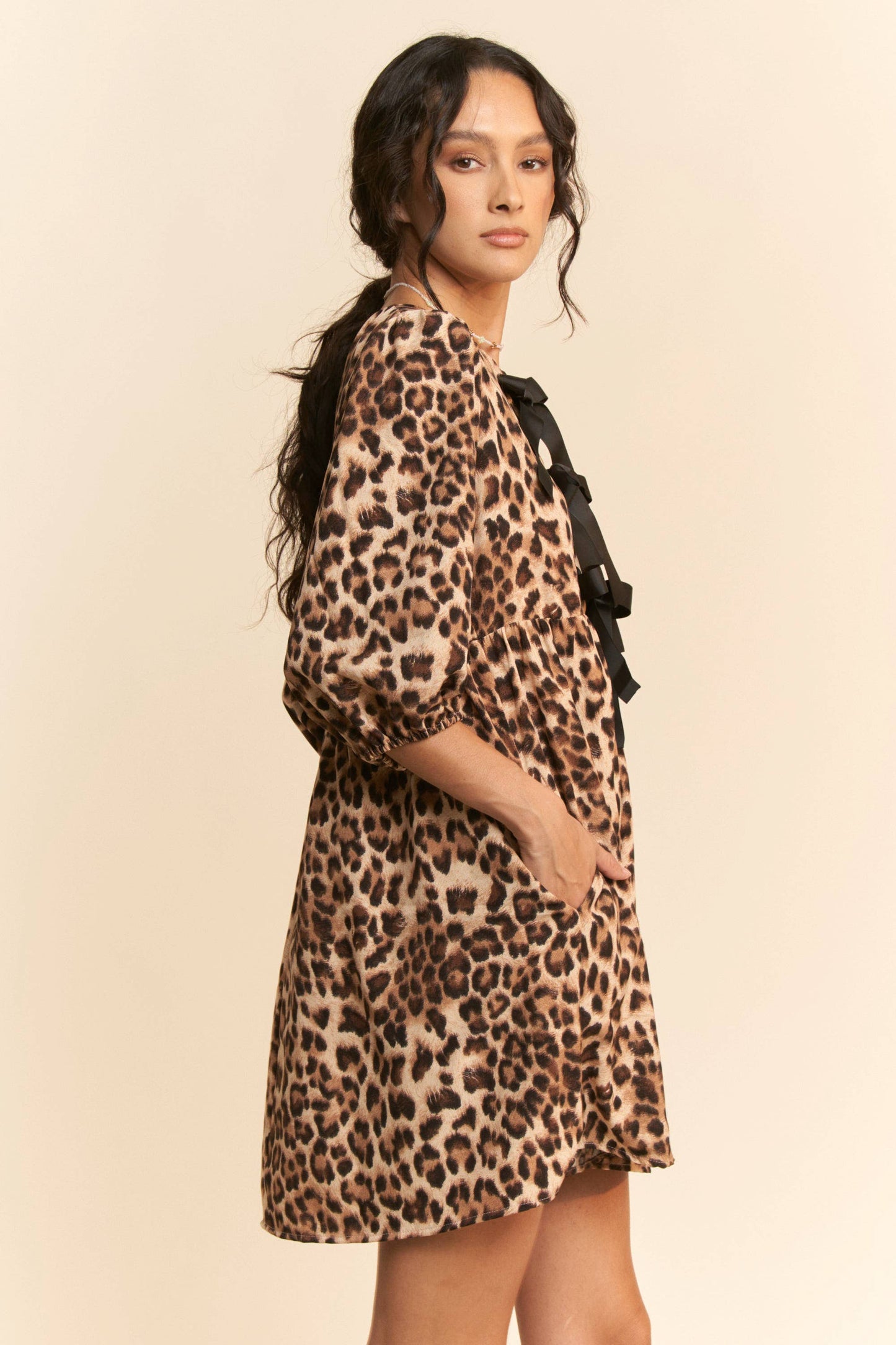 LEOPARD PRINT MINI DRESS