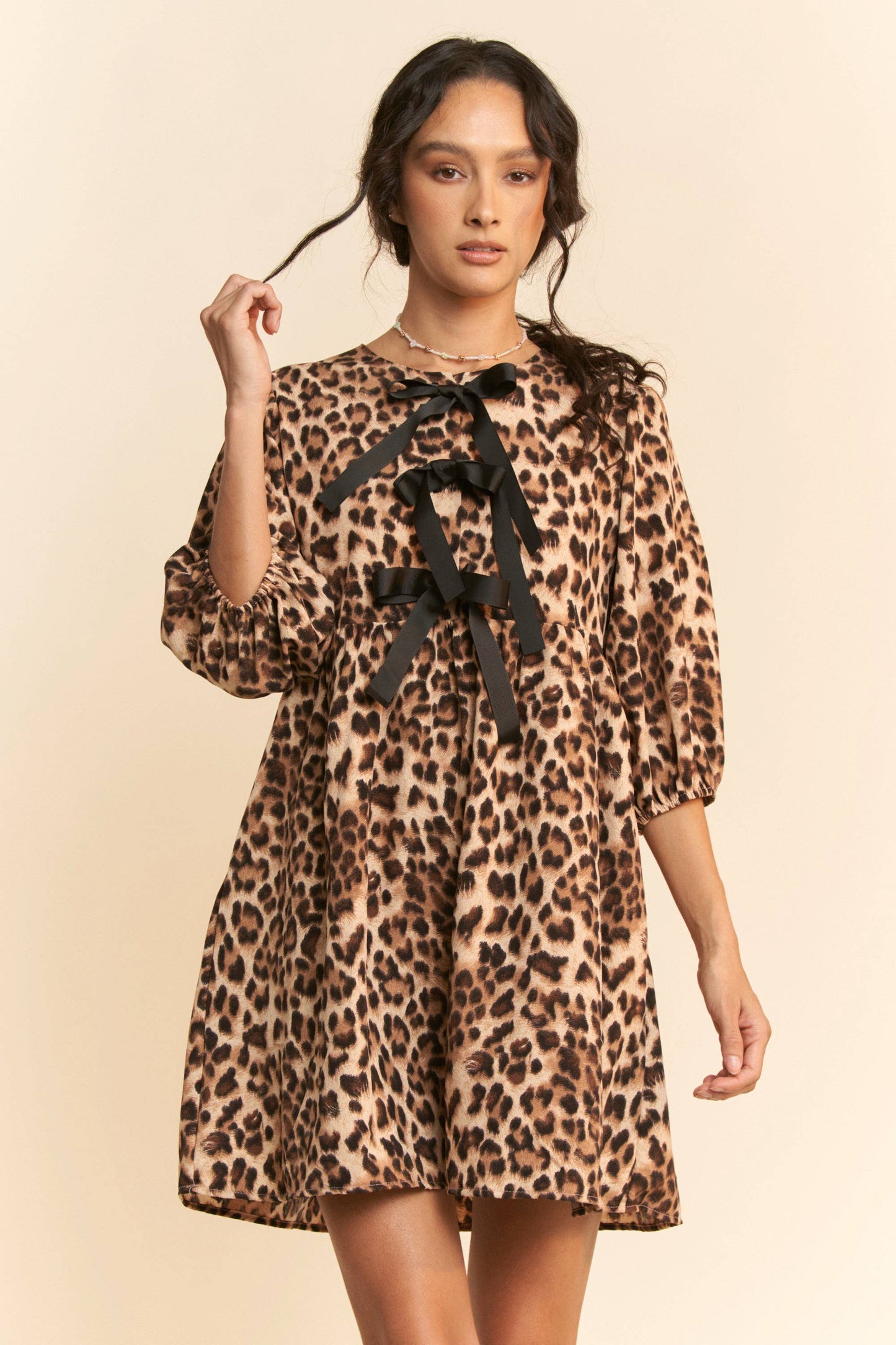 LEOPARD PRINT MINI DRESS