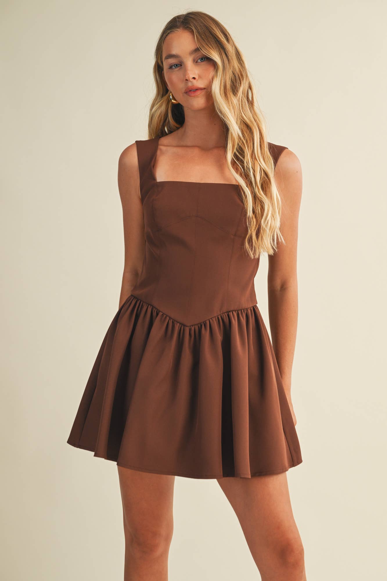 SQUARE NECK CORSET DRESS