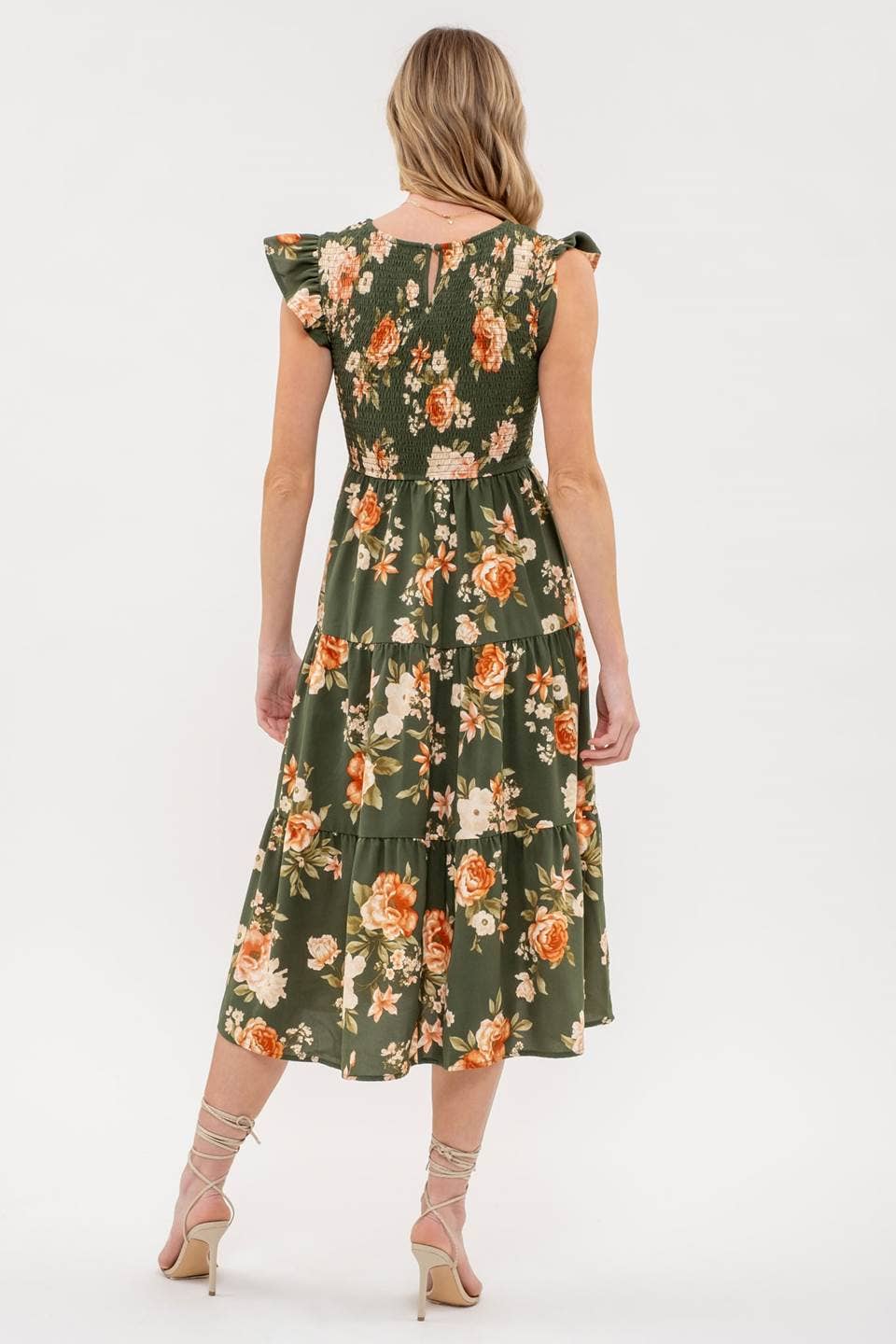 FLORAL FALL MIDI DRESS