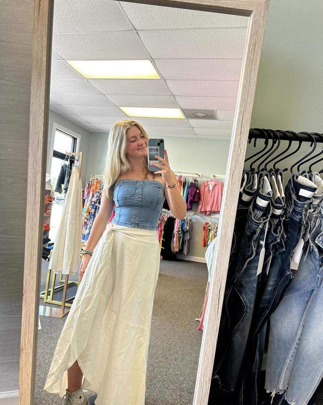 LINEN WRAP MAXI SKIRT