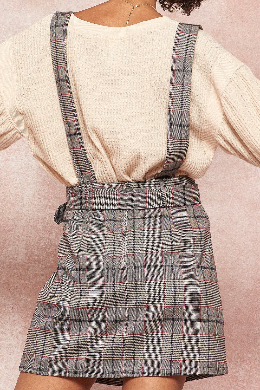 Overall Mini Dress - plaid