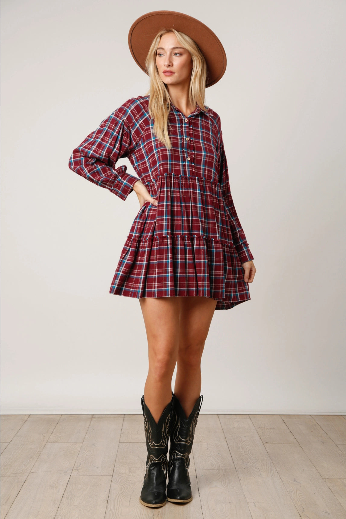 Plaid Babydoll Dress – Coastique Plaid Babydoll Dress – Coastique