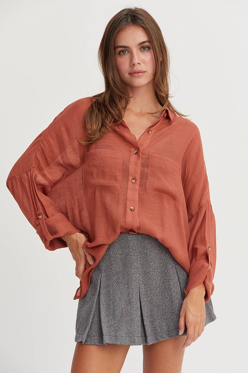 Sheer Button up Top