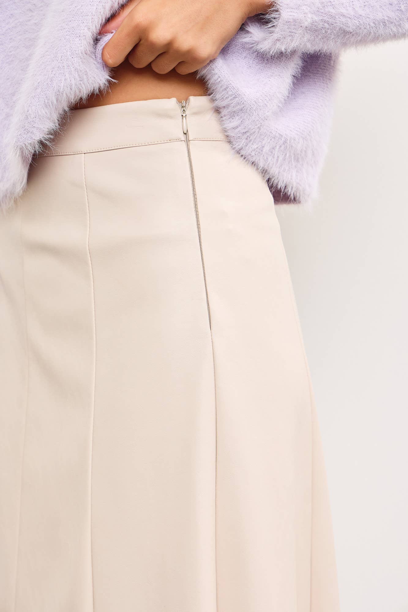 A-LINE LEATHER LONG SKIRT