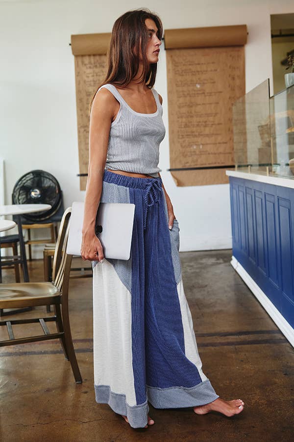 Block Wide Legs Pants