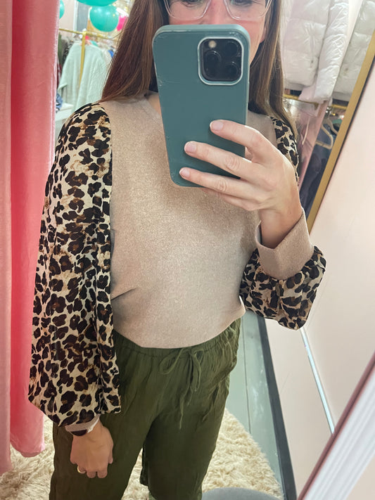 Animal Print Sleeve Top