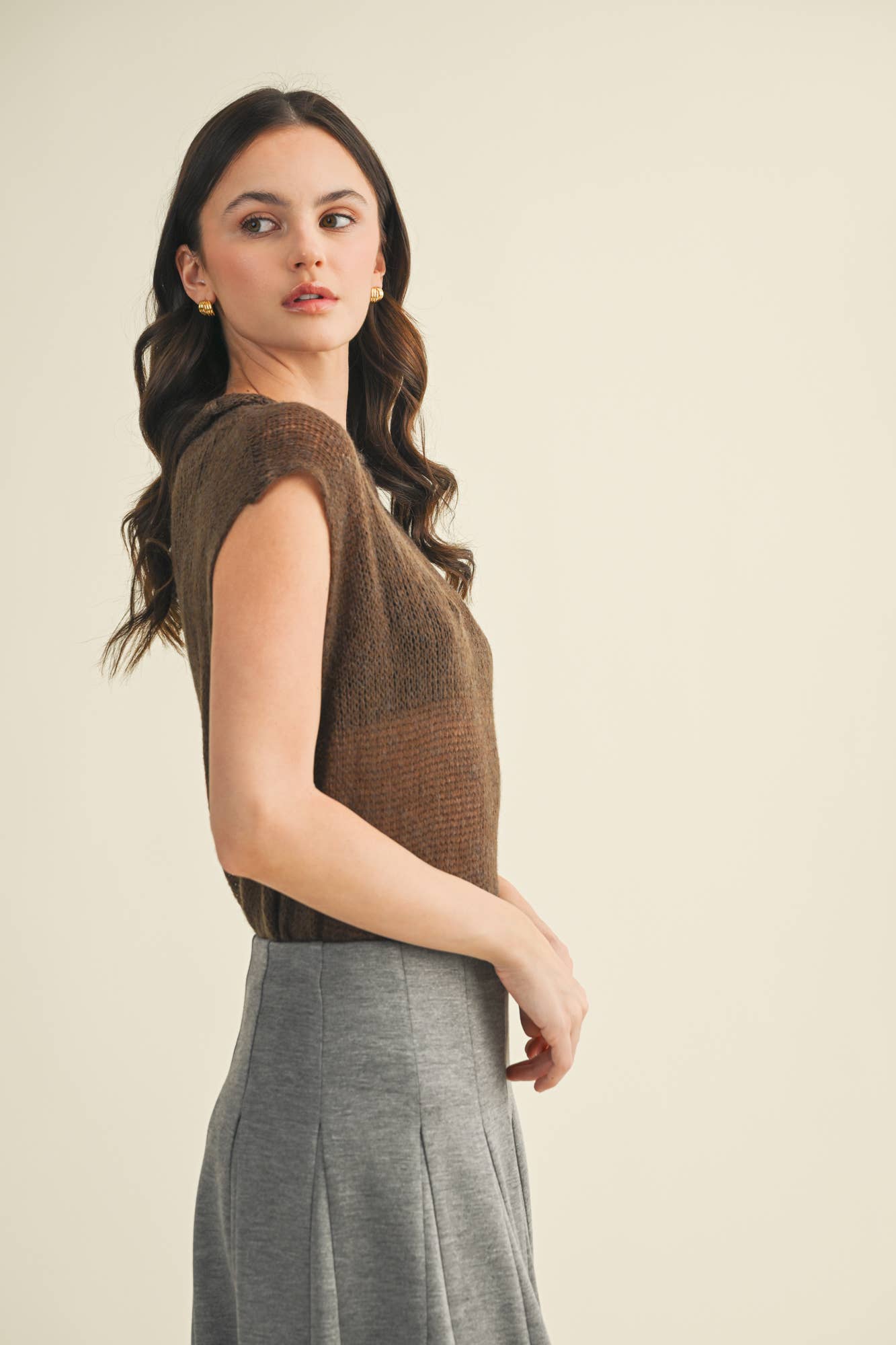 Ash Brown Sweater Top