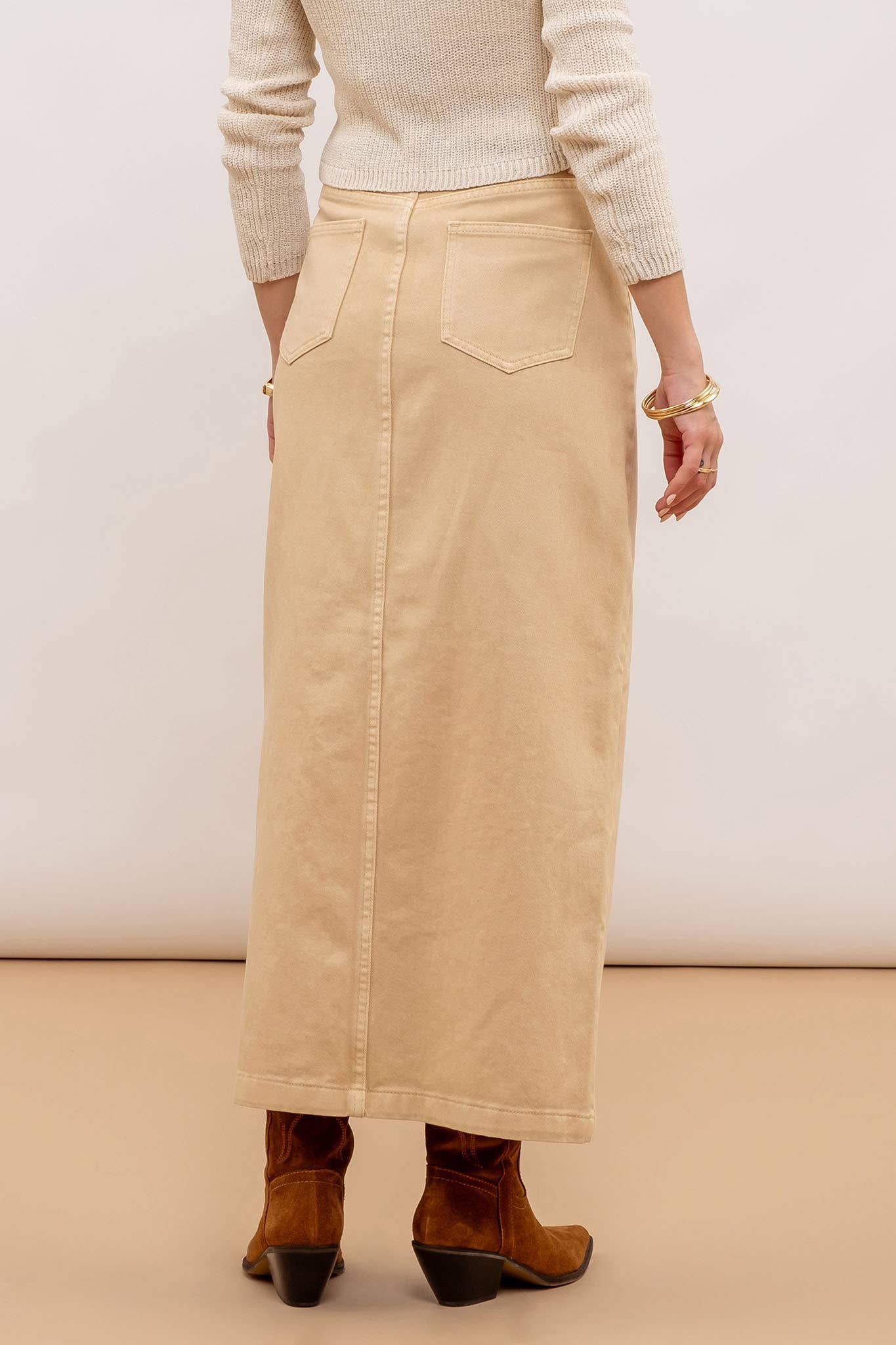 PANELED MIDI SKIRT