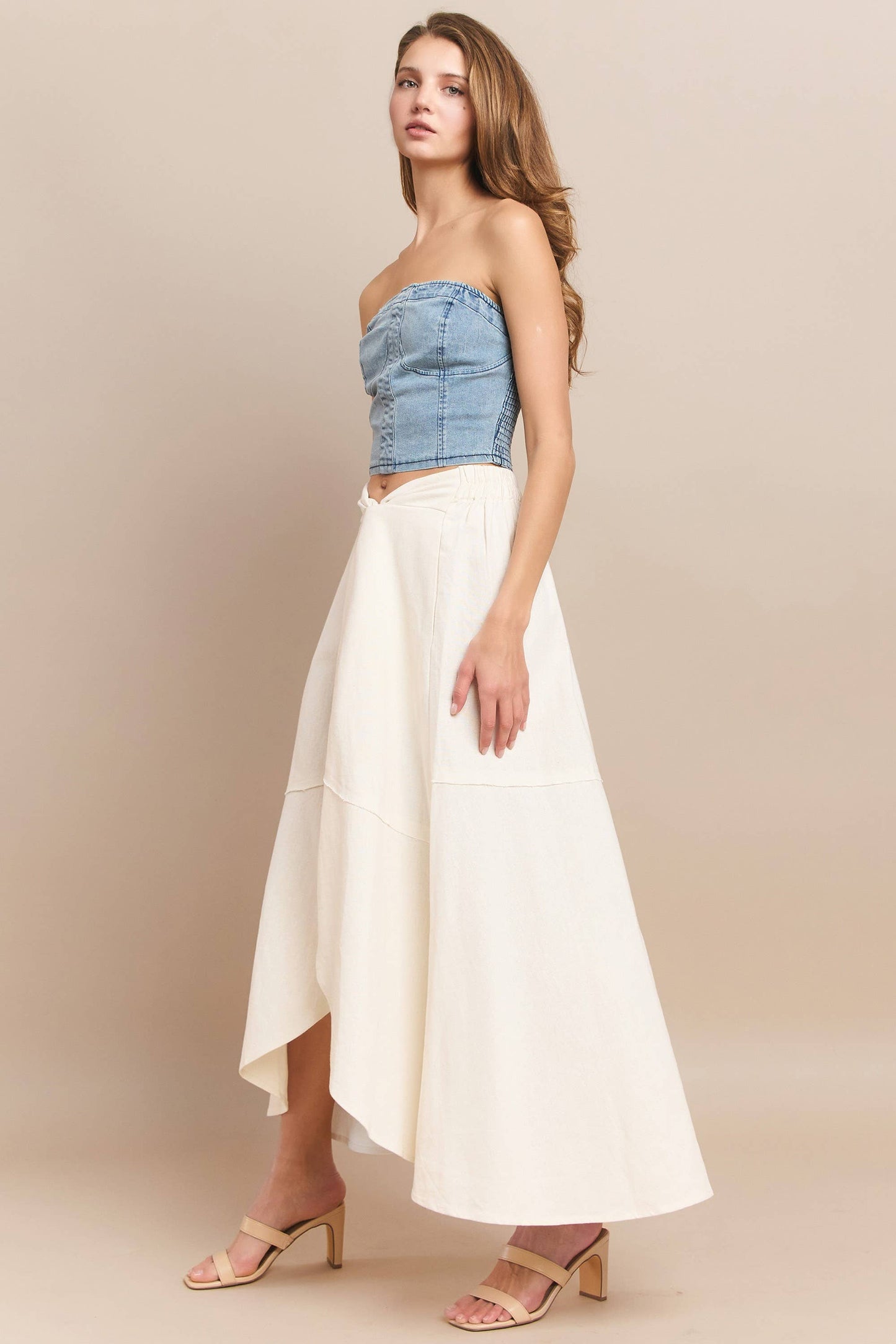 LINEN WRAP MAXI SKIRT