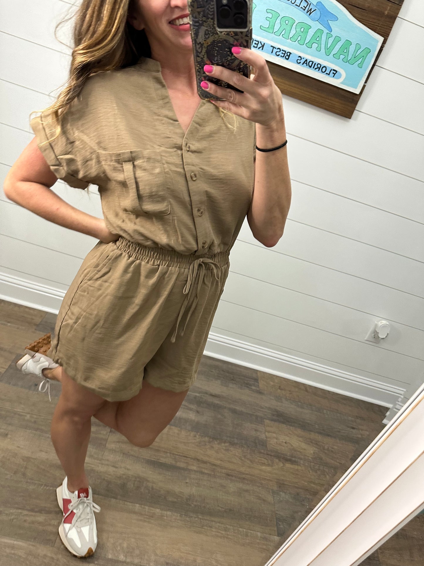 Casual in a khaki Romper