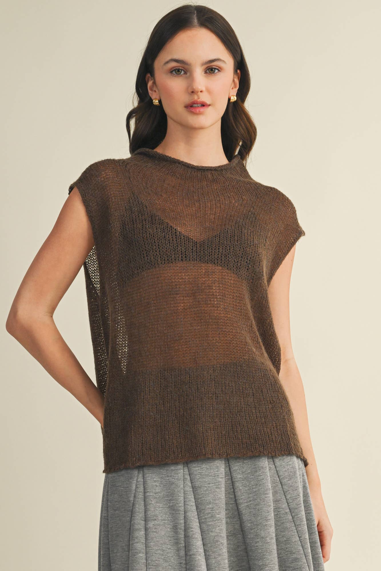 Ash Brown Sweater Top