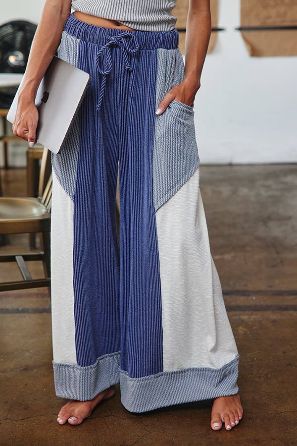 Block Wide Legs Pants