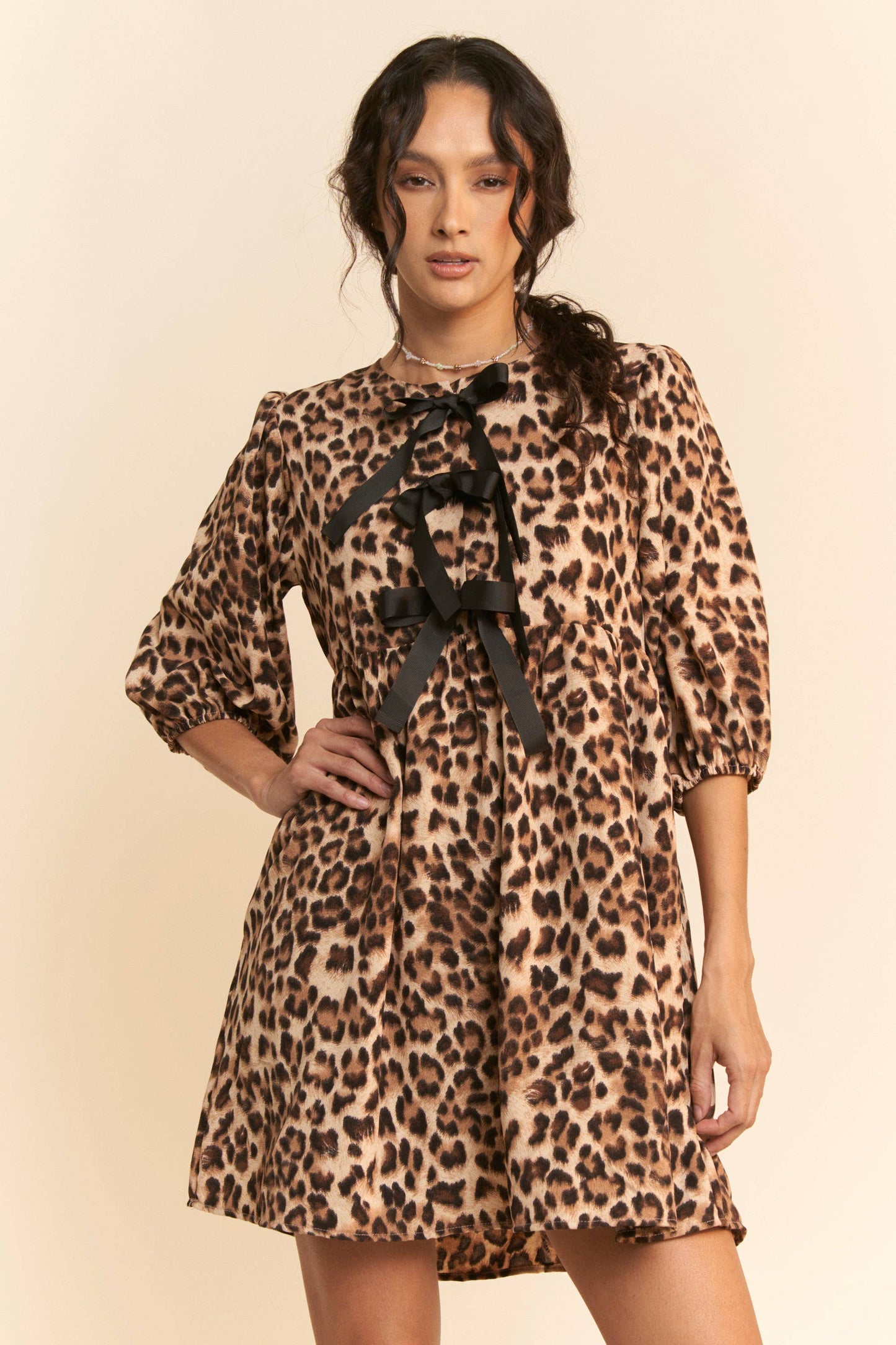 LEOPARD PRINT MINI DRESS