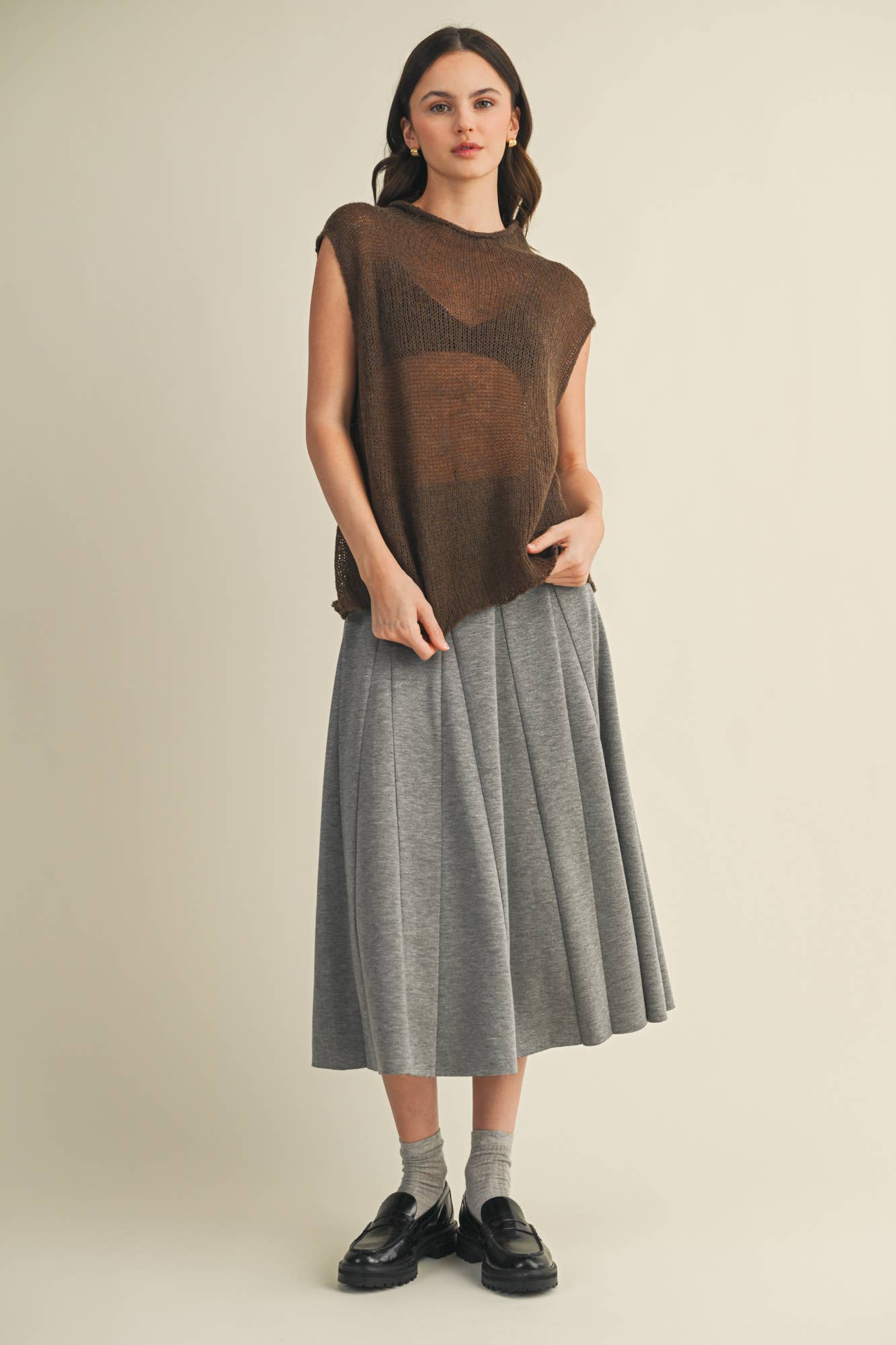 Ash Brown Sweater Top