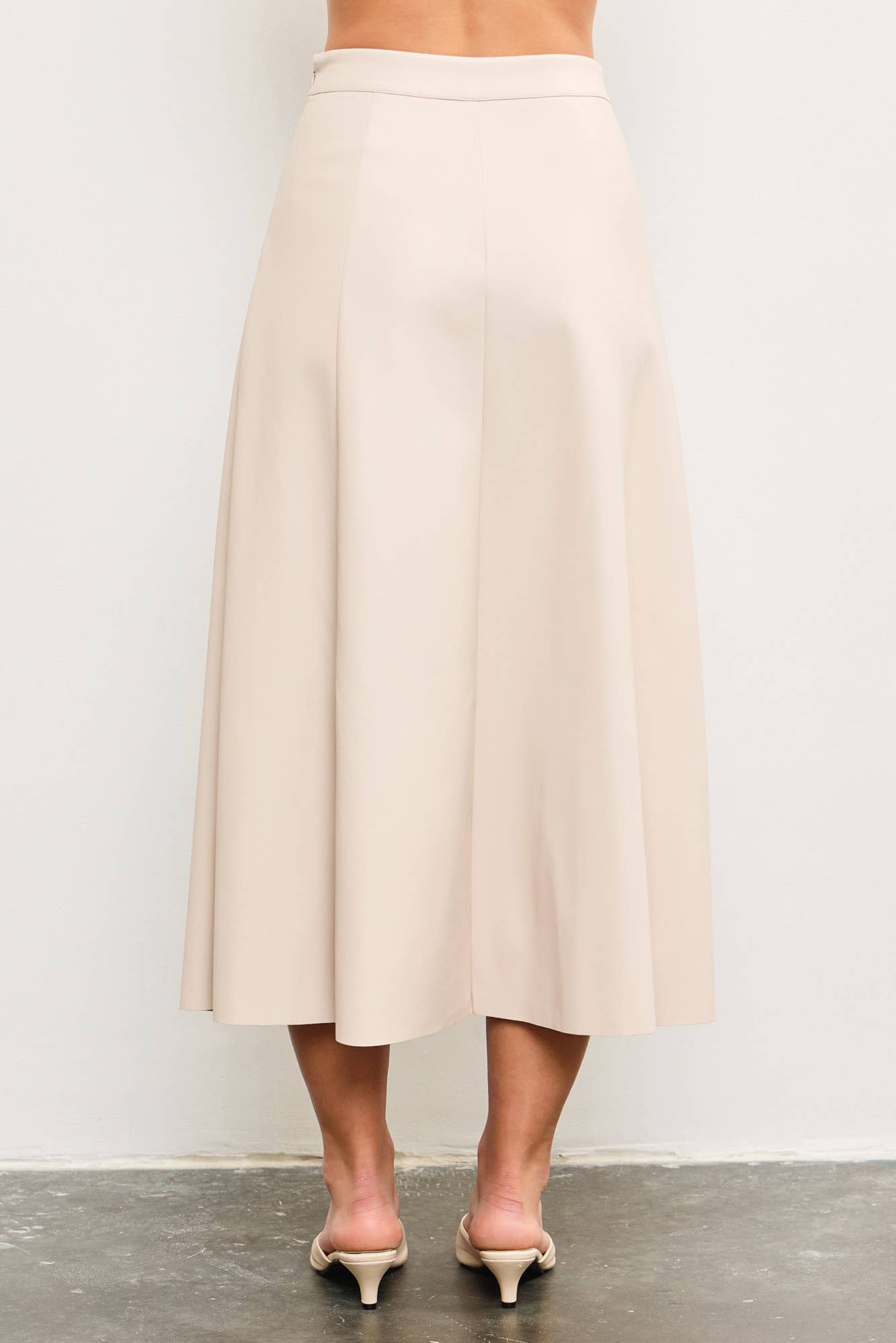 A-LINE LEATHER LONG SKIRT