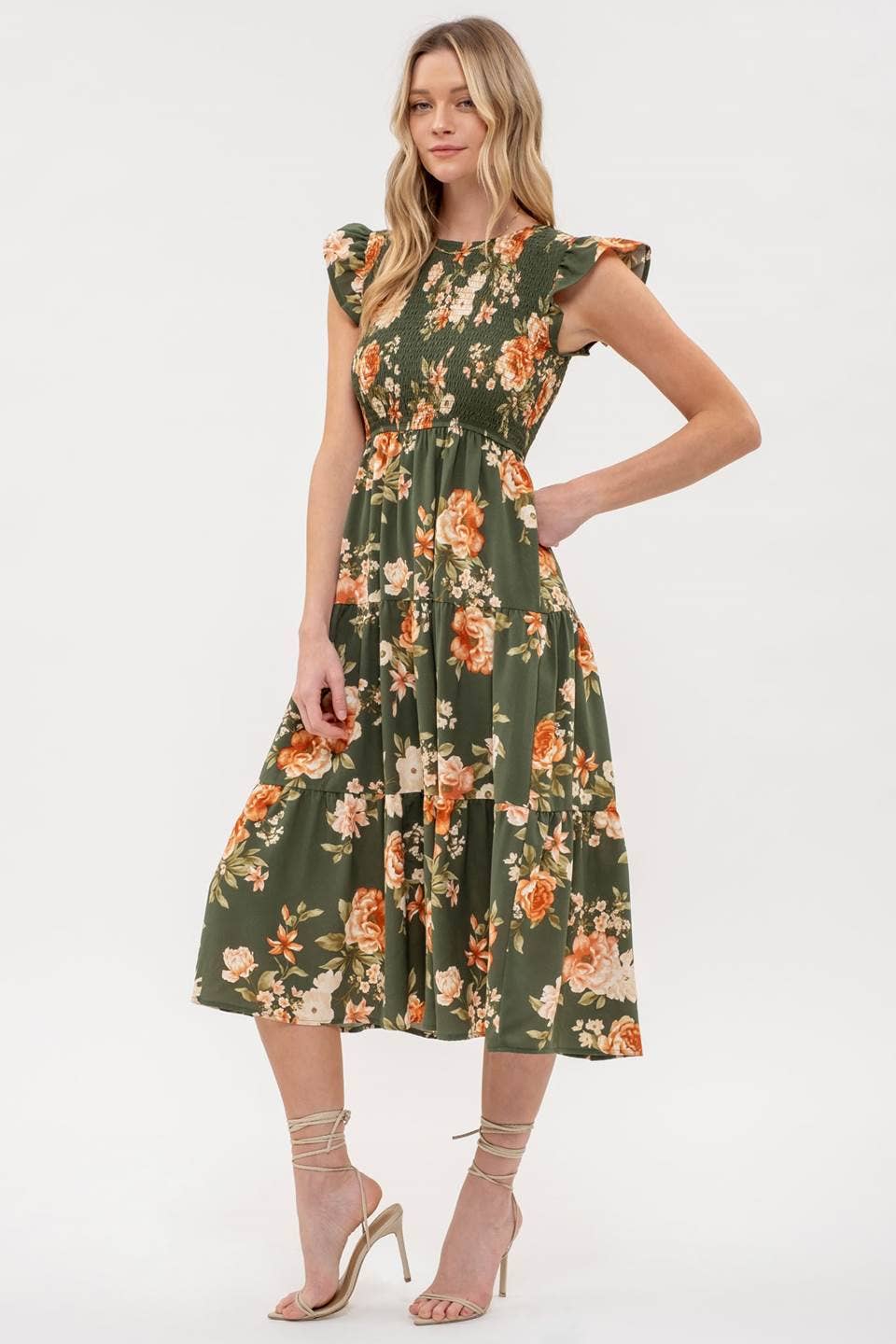 FLORAL FALL MIDI DRESS