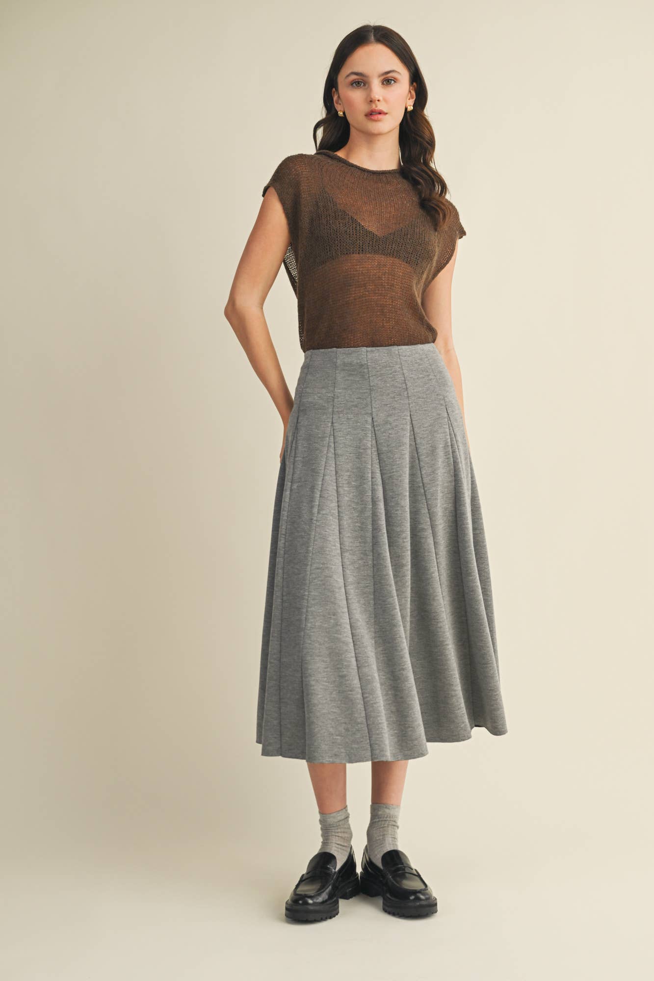 Ash Brown Sweater Top