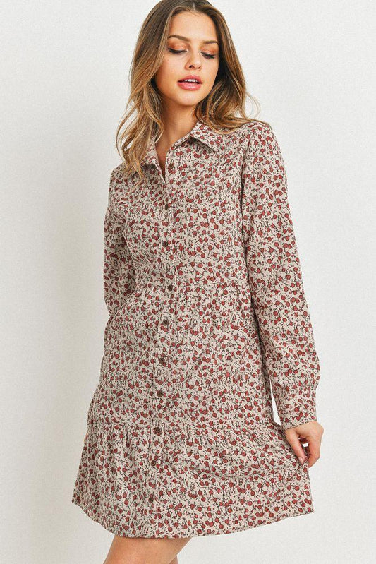 Corduroy flower dress