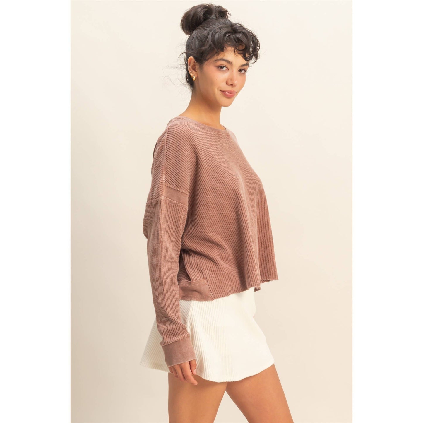 Chic Open Back  Long Sleeve Top