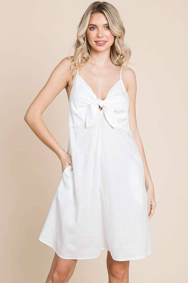 Tie Knot Linen Dress