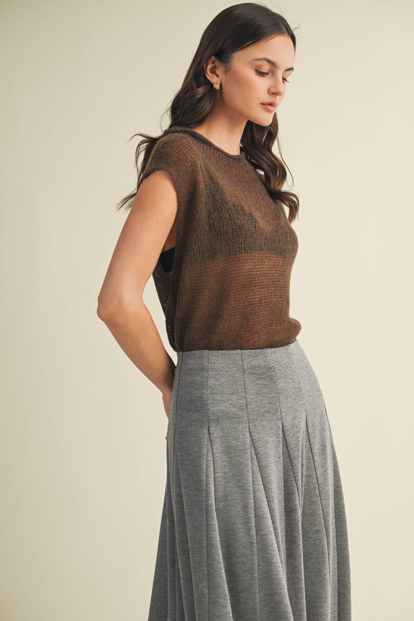 Ash Brown Sweater Top