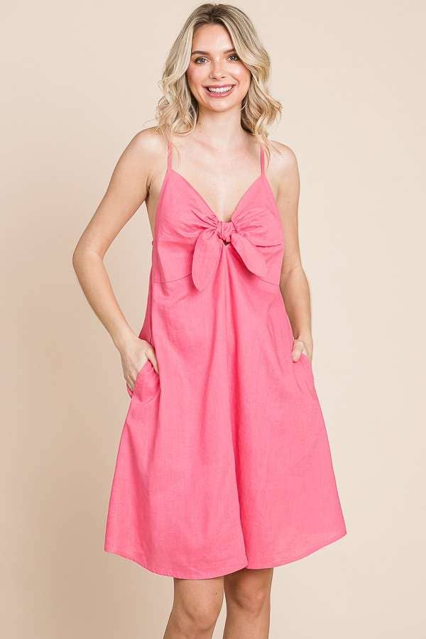 Tie Knot Linen Dress