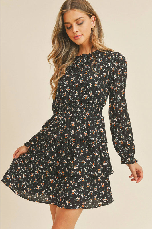 Black floral dress