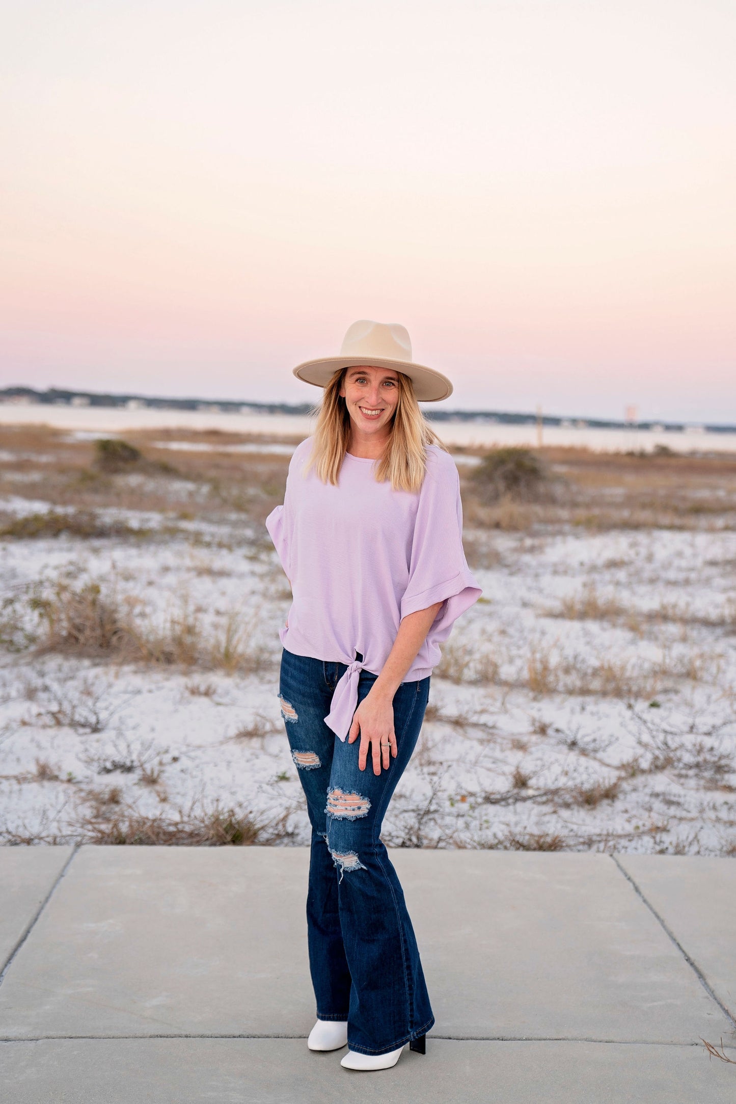 Side tie Top - Lilac