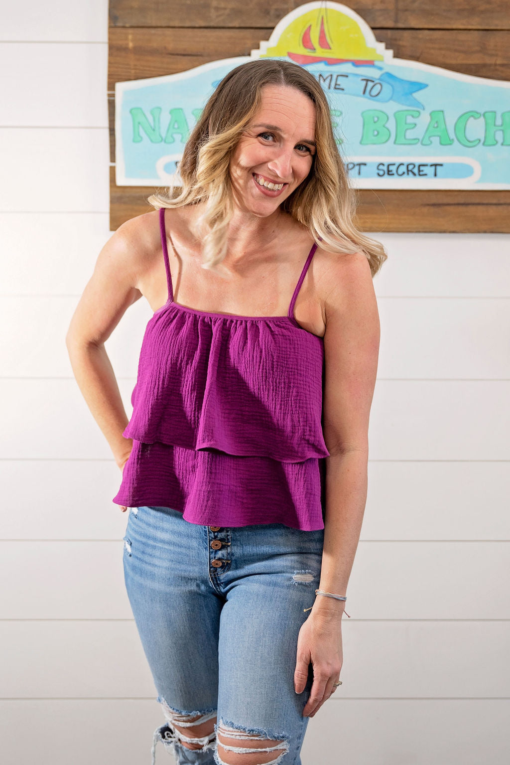 Seaside Tier Top - Plum