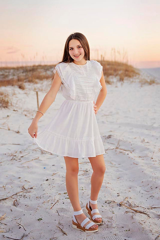 Ruffle white Dress