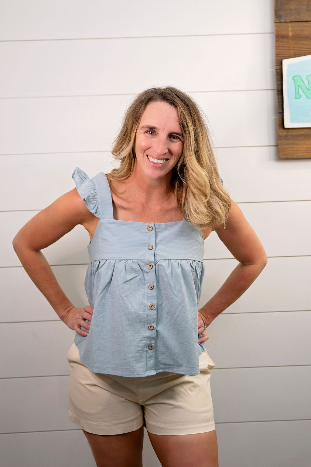 Beachy Ruffle Sleeve Top