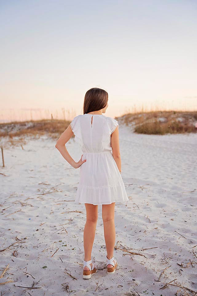 Ruffle white Dress