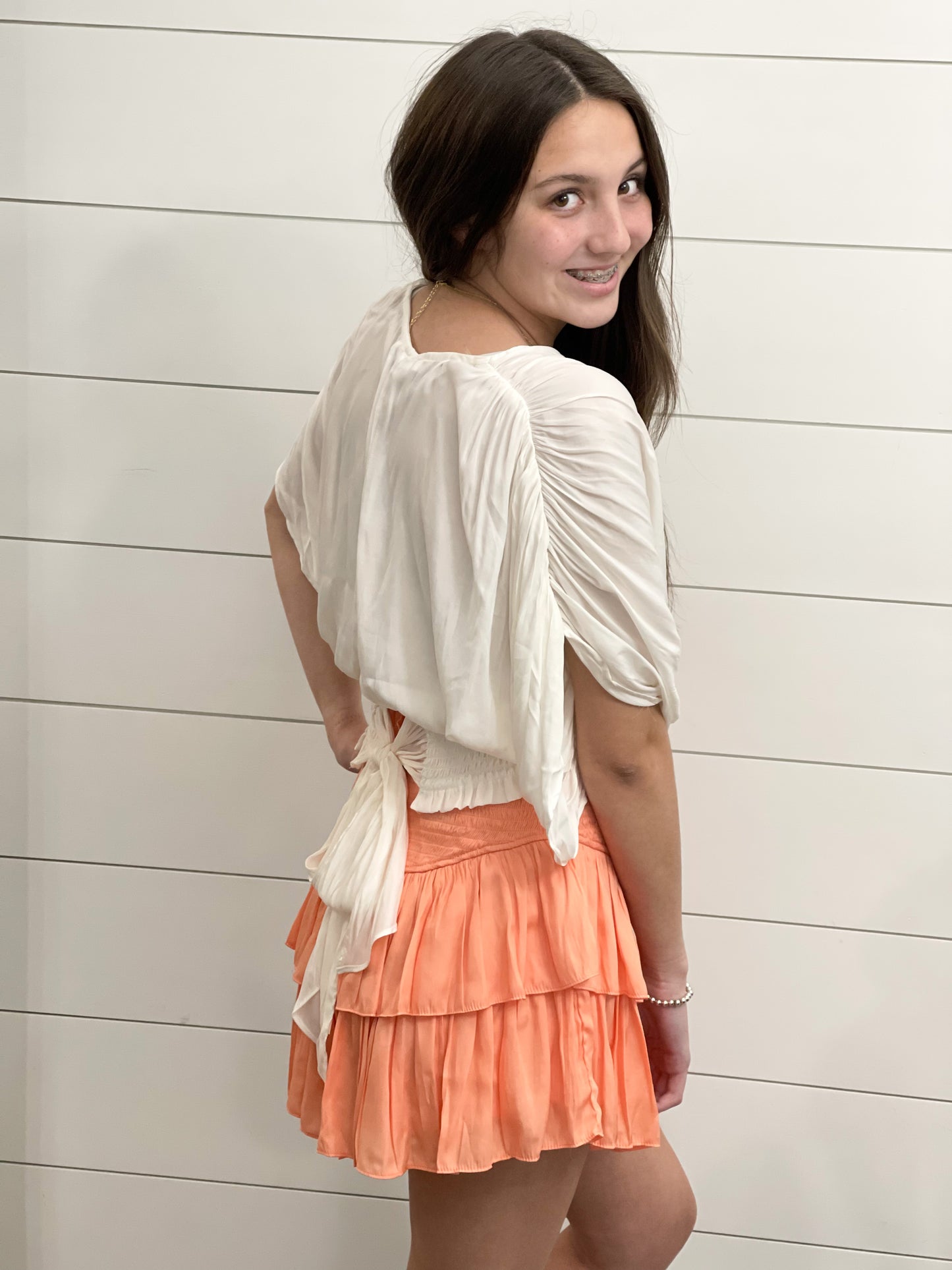 Beach Babe Ruffle Skirt - Milky Papaya